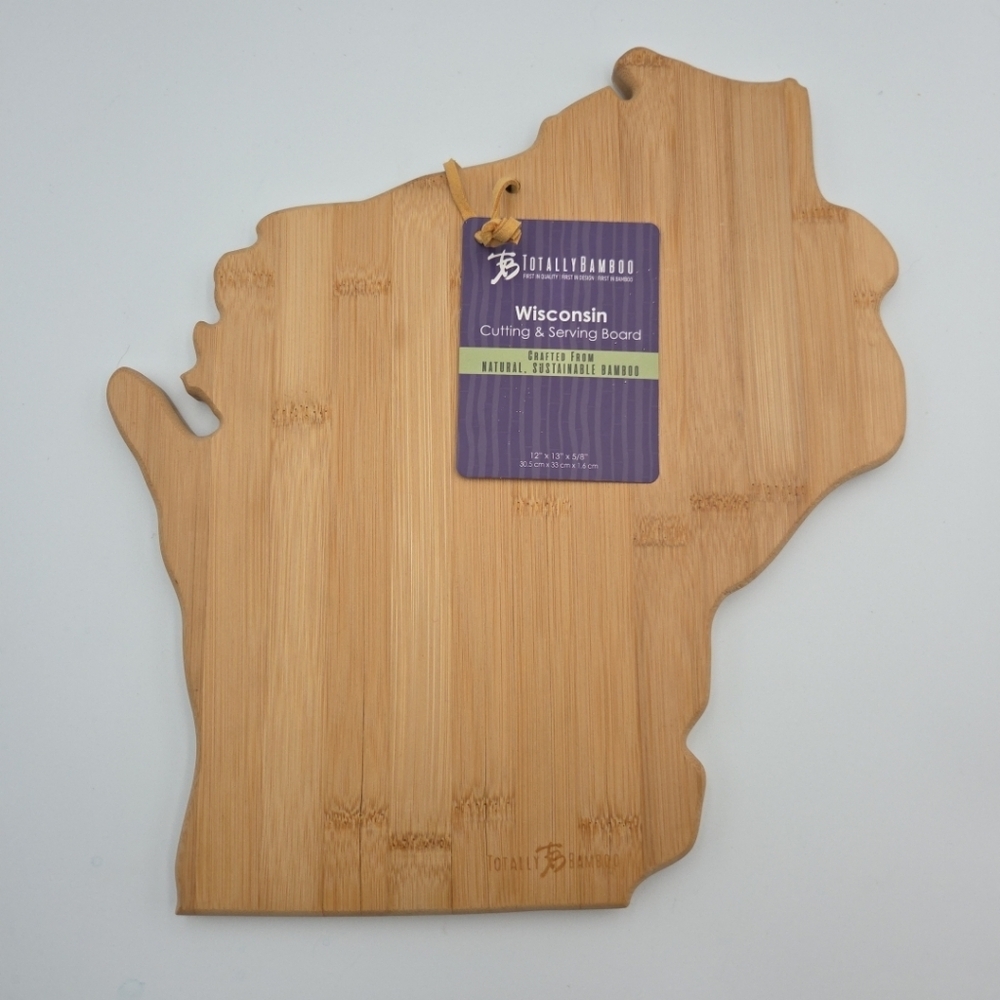 Totally Bamboo Wisconsin State  Bamboo Serving and Cutting Board New With Tags